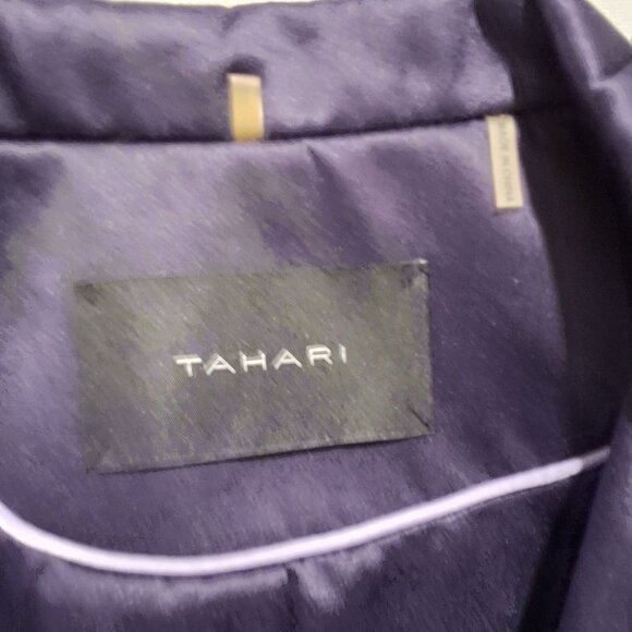Tahari Royal Purple Sateen Womens Trench Coat Sz s - Picture 9 of 9